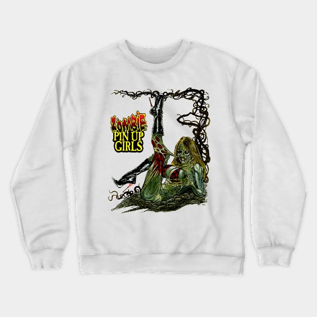 Zombie Pinup Diva : The Skin in My Teeth Crewneck Sweatshirt by rsacchetto